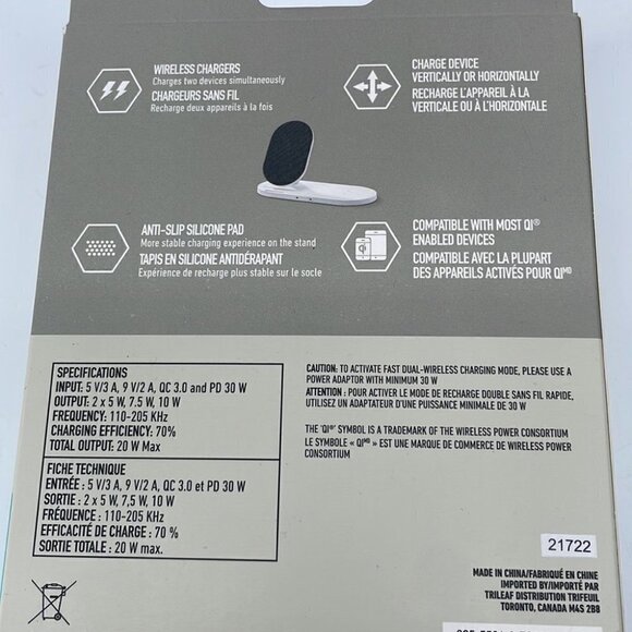 𝅺BLUE Hive NWT iPhone android smart phone dual charging stand 20w Fabric - Picture 6 of 8